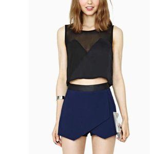 Nasty Gal Black Mixer Crop Top sz M